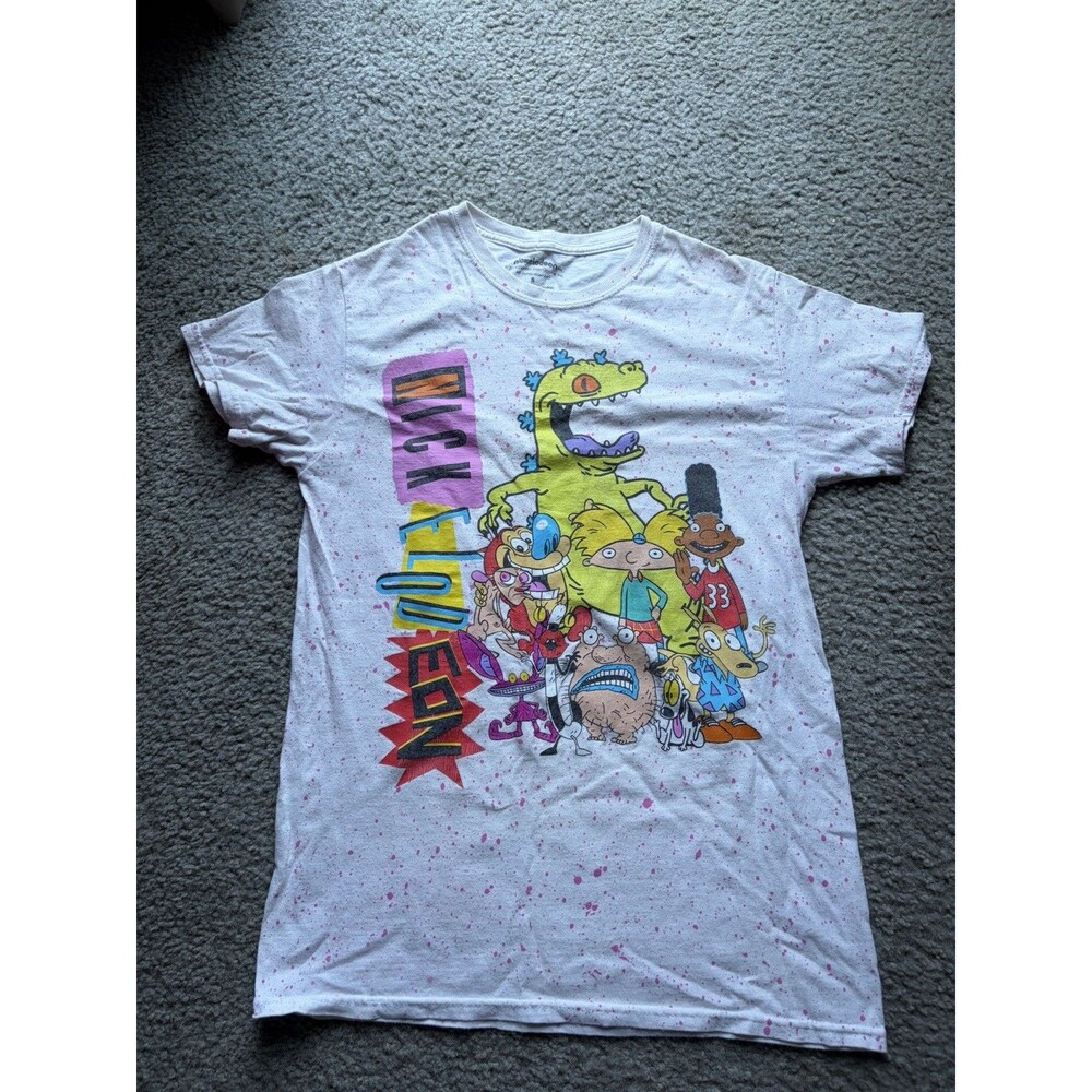 Nickelodeon Rugrats Men’s SM T-shirt White Graphic Short Sleeve Crew Neck (2233